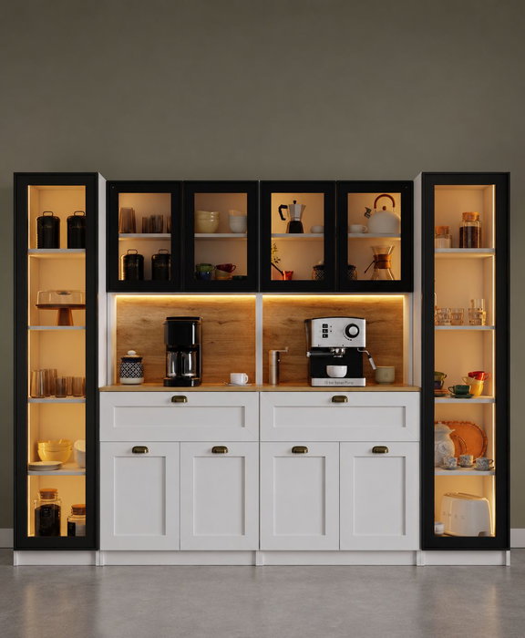 Hanah Home Nero Quad 1600-224 Coffee Stand Blanco